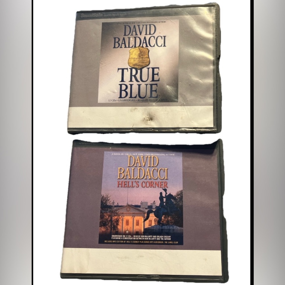 Lot 2 David Baldacci AudioBooks  Hell’s Corner & True Blue 12 CD Ron McLarty